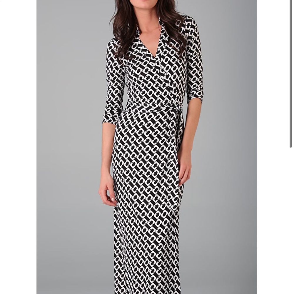 DVF Abigail Silk-Jersey Maxi Wrap Dress Size 6!